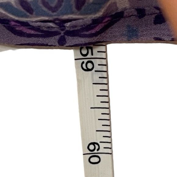 Lane Bryant Boho Semi Sheer V-Neck Purple Print Slit Maxi Dress Tie Back 26/28 - Picture 13 of 14